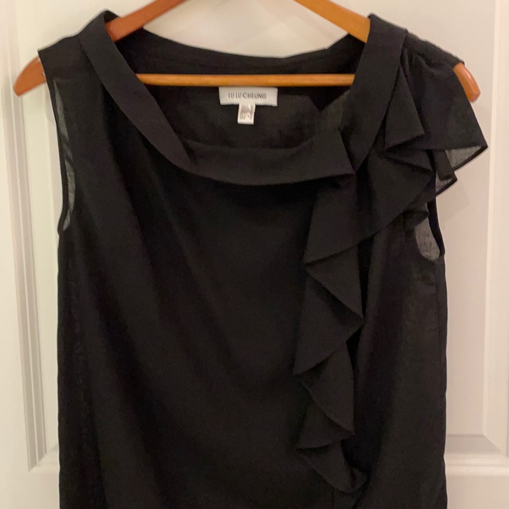Lu Lu Cheung black wool and silk blend tank